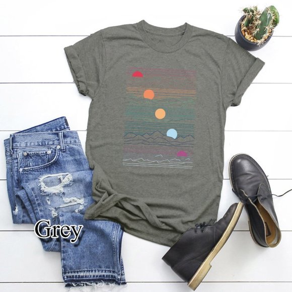 New Sun Mountain Print T Shirt (BFL) - Picture 1 of 2